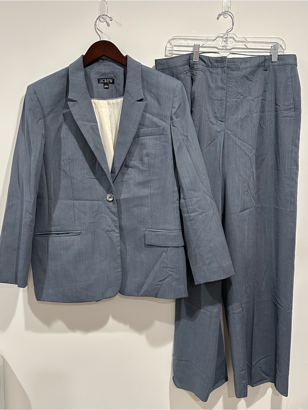 J. Crew Women's Slate Blue Single-Button Blazer & Trousers